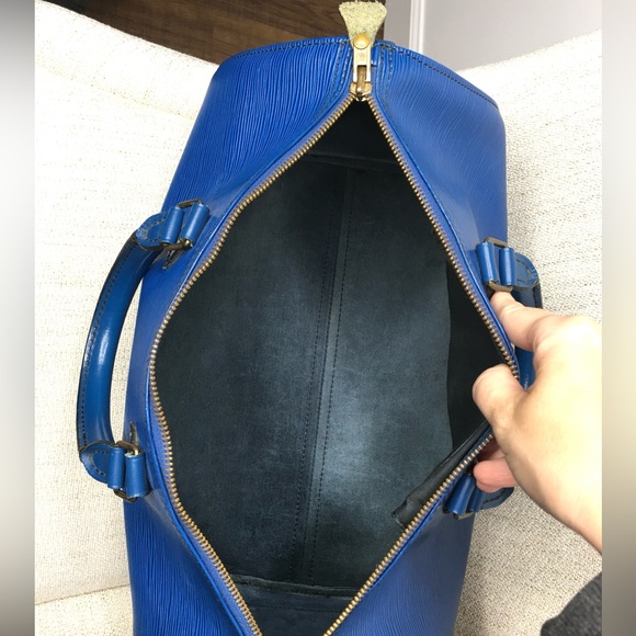 Authentic Louis Vuitton Speedy 35 bag blue Toledo Epi leather bag - Picture 13 of 16